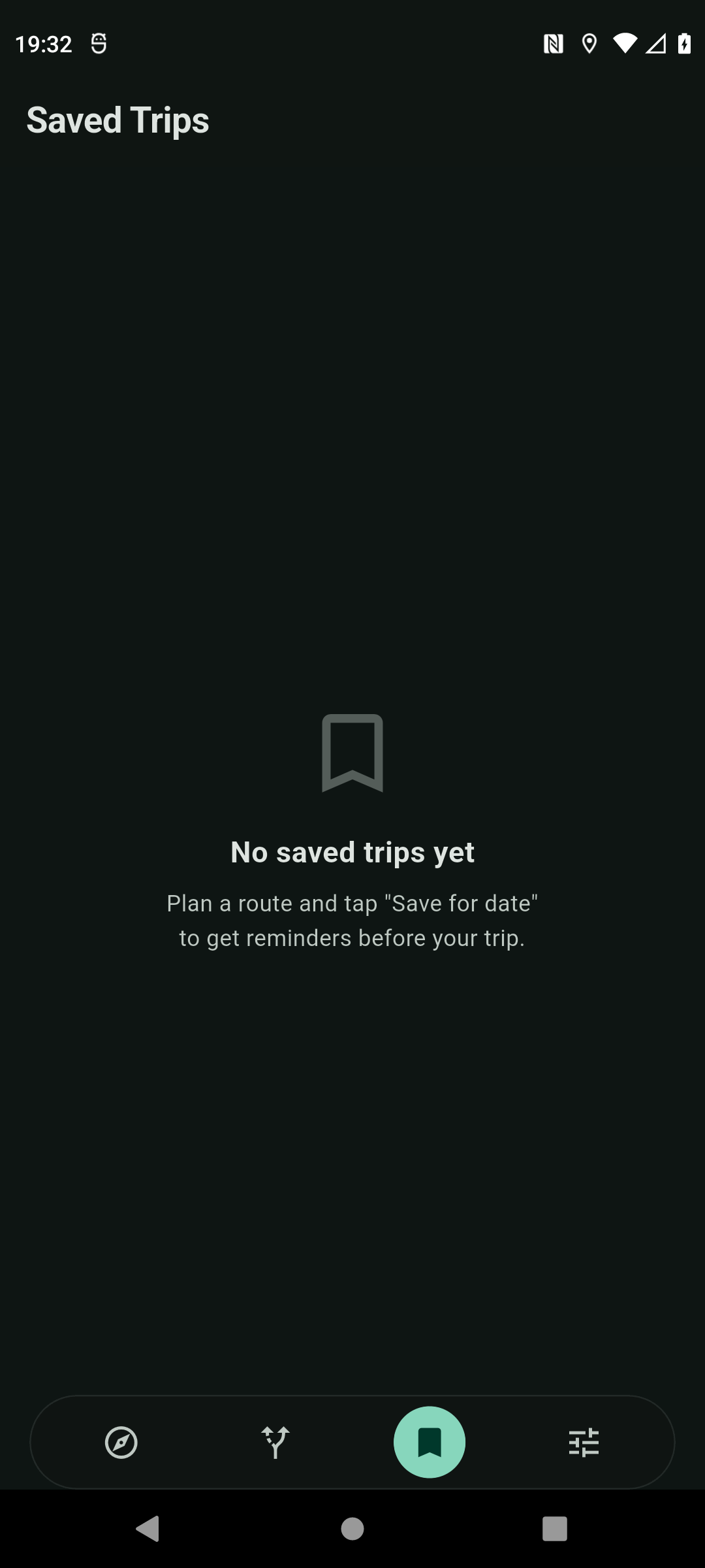 Saved trips